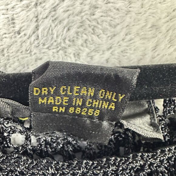 Whimsigoth Black Crochet Lace Silk Top L/XL Tiered Ruffle Fairy Boho Festival - Picture 6 of 7